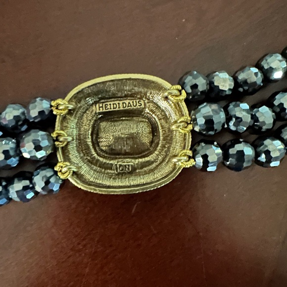 Vintage Heidi Daus "Tailored to Please" Set Black Crystal Bracelet Signed - Picture 7 of 8